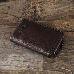 Handmade Genuine Leather Mens Cool Slim Leather Wallet Men Small Wallets Bifold for Men