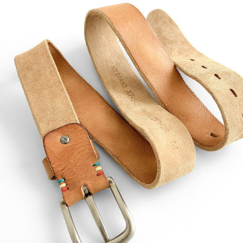 Handmade Genuine Custom Leather Mens Leather Men Beige Belt for Men - iwalletsmen