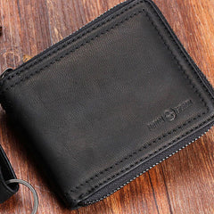 Handmade Leather Mens Chain Biker Wallet Cool Leather Wallet Bifold billfold Wallets