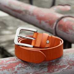 Cool Handmade Buckle Black Leather Mens Belt Maroon Tan Leather Belts for Men - iwalletsmen