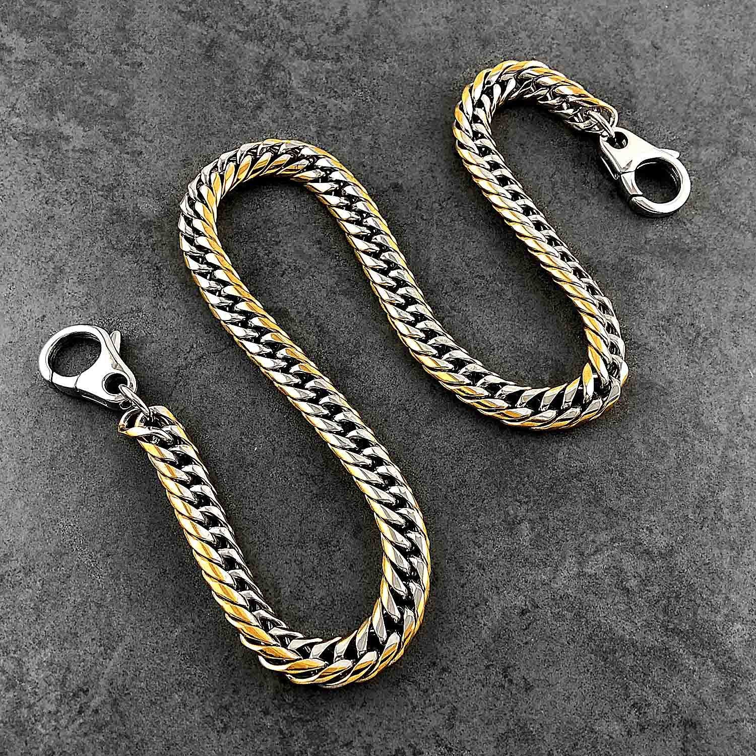 SOLID STAINLESS STEEL BIKER SILVER GOLD WALLET CHAIN 18‘â€?LONG PANTS CHAIN Jeans Chain Jean Chain FOR MEN - iwalletsmen
