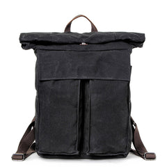 Cool Waxed Canvas Mens Waterproof 15.6'' Travel Backpack Hiking Backpack for Men - iwalletsmen