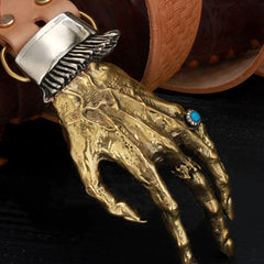 Handmade Genuine Custom God's Hand Cool Leather Mens Leather Men Beige Belt for Men