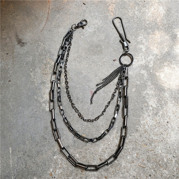 Badass Men's Triple Long Wallet Chain Pants Chain Trendy Biker Wallet Chain For Men - iwalletsmen