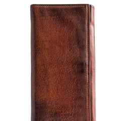 Handmade Leather Mens Cool Long Leather Wallet Bifold Clutch Wallet for Men - iwalletsmen