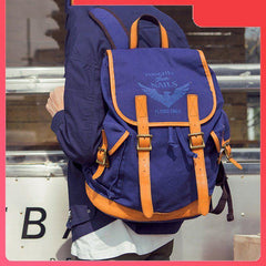 Navy Blue Canvas Mens Large 15'' Laptop Backpack College Backpack Travel Backpack for Men - iwalletsmen