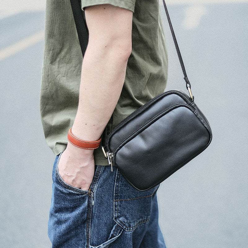 Small Messenger Bag Crossbody Leather for Men