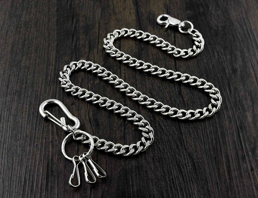BADASS SILVER STAINLESS STEEL MENS Key Chain PANTS CHAIN WALLET CHAIN BIKER WALLET CHAIN FOR MEN - iwalletsmen