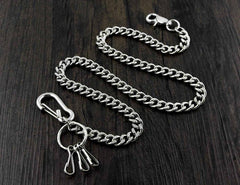 BADASS SILVER STAINLESS STEEL MENS Key Chain PANTS CHAIN WALLET CHAIN BIKER WALLET CHAIN FOR MEN - iwalletsmen