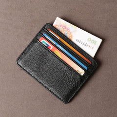 Genuine Leather Mens Cool Slim Front Pocket Wallet Leather Wallet Men Small Wallets  for Men