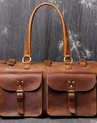 Cool Leather Mens Travel Bag Overnight Bag Work Handbag Business Travel Bags for Men - iwalletsmen