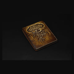 [On Sale]Handmade Leather Tooled World of Warcraft Lich King Mens billfold Wallet Cool Leather Wallet Slim Wallet for Men