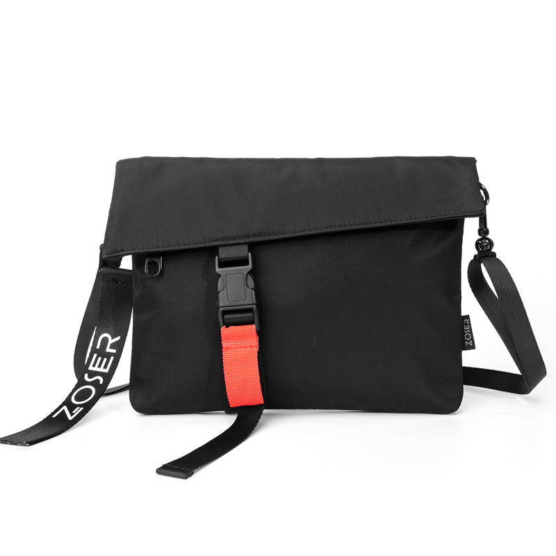 Black Casual Nylon Mens SMall Side Bag Chest Bag Black Messenger Bag Courier Bag for Men - iwalletsmen