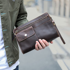 Cool Business Leather Mens Small Messenger Bag Wristlet Bag Side Bag Purse Clutch For Men - iwalletsmen