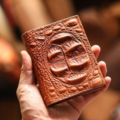 Cool Vertical Dark Brown Leather Mens billfold Wallet Bifold Small Wallet Front Pocket Wallet For Men - iwalletsmen