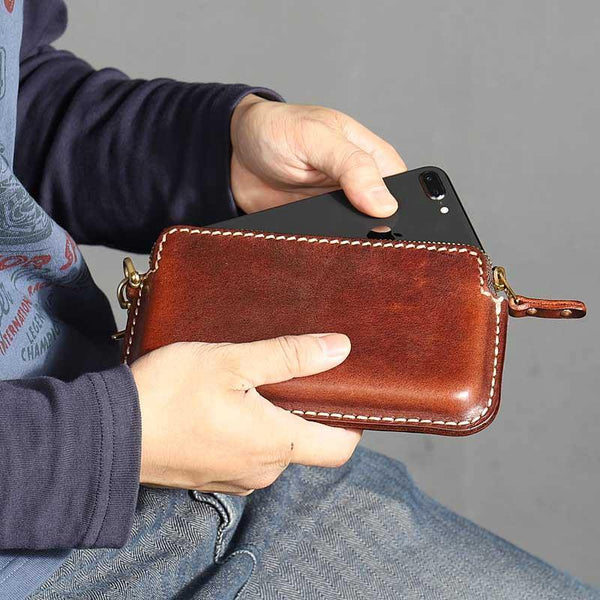 Fashion Black Leather Mens Long Wallet Brown Chain Wallet Biker Chain Wallet Clutch Men - iwalletsmen