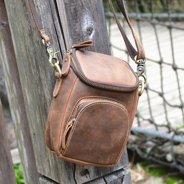 Leather Belt Pouch Men's Belt Bag Mini Shoulder Bag Waist Bag Mini Messenger Bag For Men - iwalletsmen