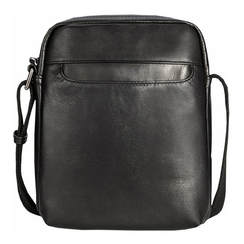 Black Cool Leather Mens Vertical Mini Courier Bag Postman Bag Black Messenger Bags Side Bag for Men - iwalletsmen