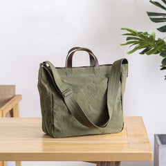 Casual Canvas Womens Mens Large Green Handbag Tote Bag Green Shoulder Bag Tote Purse For Men - iwalletsmen