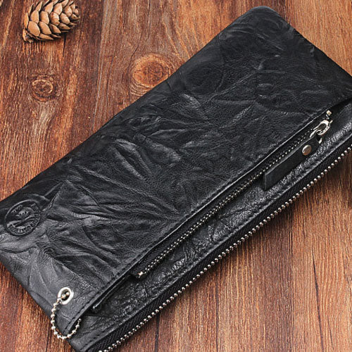 Handmade Leather Mens Cool Long Leather Wallet Detachable Clutch Wallet for Men - iwalletsmen