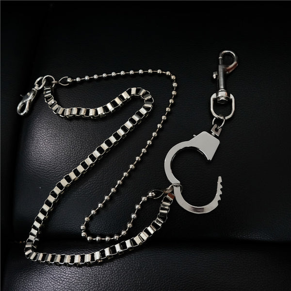Fashion Men's Silver Double Long Pants Chain Punk Biker Wallet Chain For Men - iwalletsmen