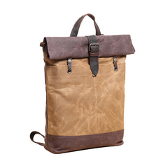 Waxed Canvas Mens Womens 14'' Travel Backpack Roll Up Backpack School Backpack for Men - iwalletsmen