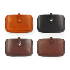 Handmade Leather Mens Card Wallet Front Pocket Wallets Small Wallets for Men - iwalletsmen