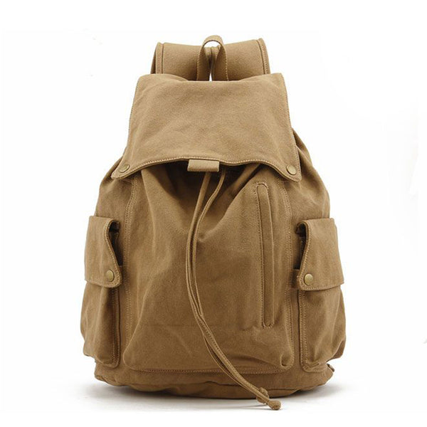 Green CANVAS Large MENS WOmens 14'' School BACKPACK Hiking Backpack FOR MEN - iwalletsmen