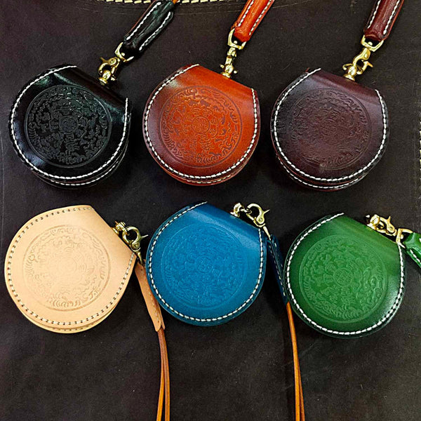 Cool Leather Brown Men's Womens Coin Holder Black Wristlet Change Wallet Coin Case For Men - iwalletsmen