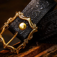 Handmade Genuine Leather Mens Belt Custom Cool Leather Men Black Belt for Men
