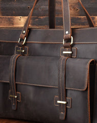 Cool Leather Mens Large Vintage Overnight Bag Weekender Bag Travel Bags For Men - iwalletsmen