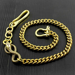 Cool Gold Long Snake Pants Chain Wallet Chain Long Biker Wallet Chain For Men - iwalletsmen