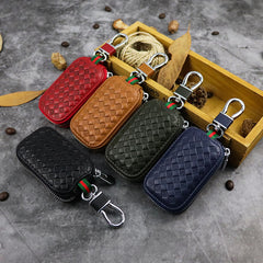 Embossed Brown Leather Men's Key Wallet Key Case Car Car Key Holder For Men - iwalletsmen