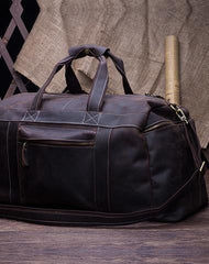 Vintage Leather Mens Weekender Bag Travel Bags Cool Duffle Bag for Men - iwalletsmen