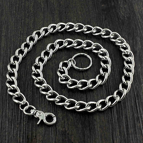 SOLID STAINLESS STEEL BIKER SILVER WALLET CHAINs LONG PANTS CHAIN Jeans Chain Jean Chain FOR MEN - iwalletsmen