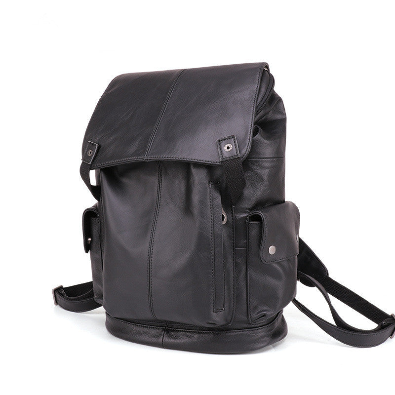Cool Brown Black Leather Men's Backpack College Backpack 13inch Laptop Backpack For Men - iwalletsmen
