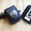 Handmade Mens Black Leather Classic Zippo Lighter Case Belt Zippo Lighter Holder with Belt Clip - iwalletsmen