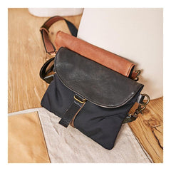 Cool Canvas Leather Mens Messenger Shoulder Bag Small Canvas Side Bag Courier Bags for Men - iwalletsmen