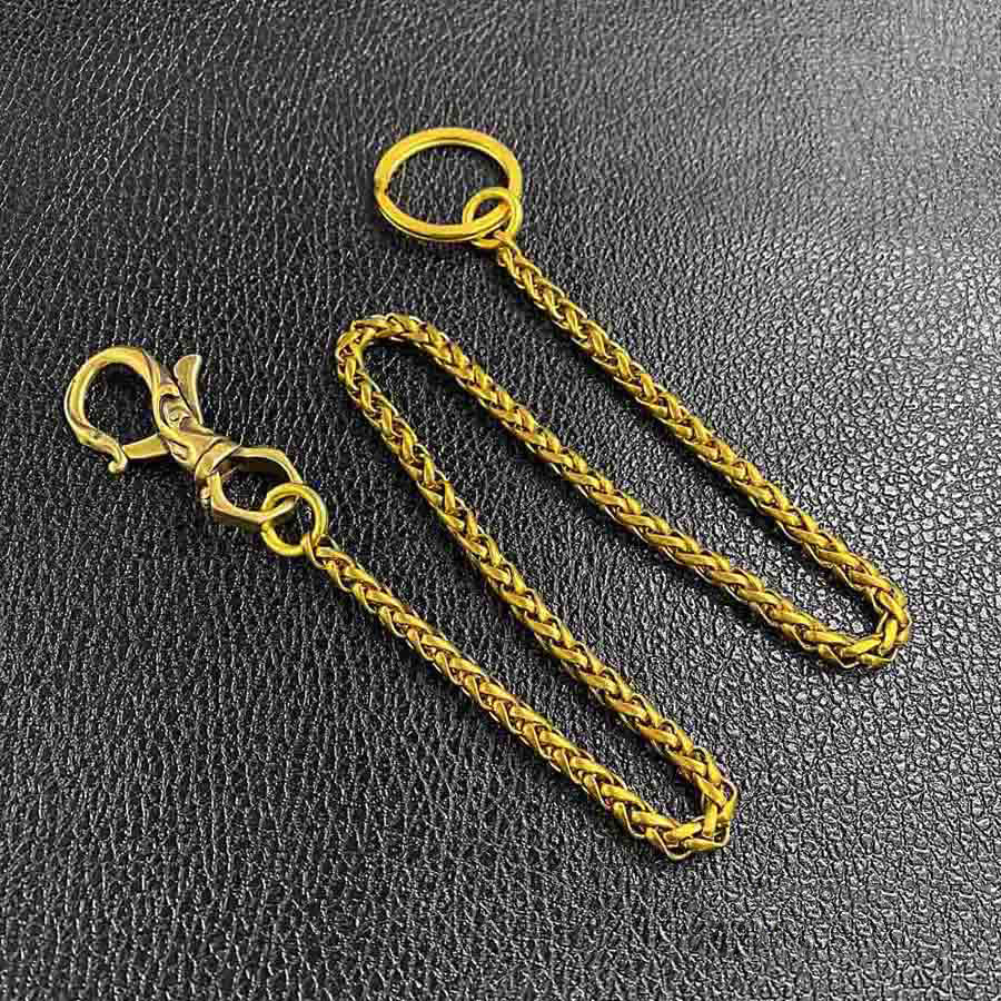 Fashion Brass 18" Mens Dragon Ring Key Chain Gold Pants Chain Wallet Chain Motorcycle Wallet Chain for Men - iwalletsmen