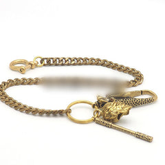 Cool Brass Chain Sun Wukong 18‘’ Key Chain Wallet Chain Pants Chain For Men - iwalletsmen