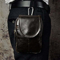 Small Mens Leather Belt Pouch Side Bag Holster Belt Case Waist Pouch for Men - iwalletsmen