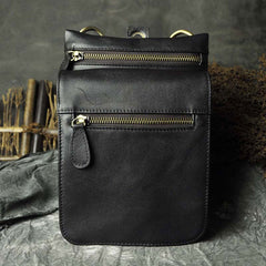 Mens Leather Small Side Bag COURIER BAG Waist Pouch Holster Belt Case Belt Pouch for Men - iwalletsmen