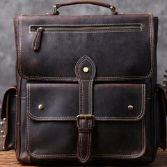 Handmade Leather Mens Cool Backpack Messenger Bag Briefcase Work Bag Business Bag for men