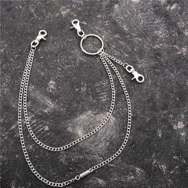 Fashion Mens Womens Long Double Layer Pants Chain Wallet Chain For Men - iwalletsmen