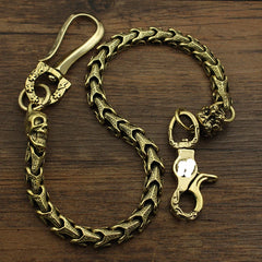 Badass Brass 18‘’ Copper Skull Chain Pants Chain Wallet Chain Motorcycle Wallet Chain for Men - iwalletsmen