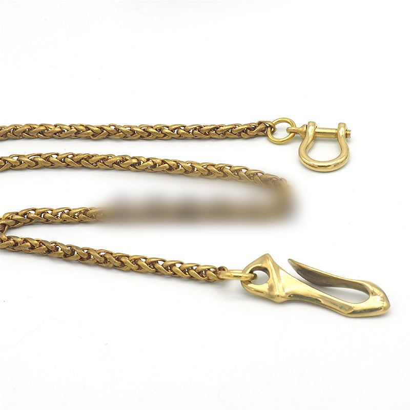 Solid Brass 18'' Wallet Chain Key Chain Gold Wallet Chain Pants Chain For Men - iwalletsmen