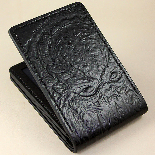 Handmade Leather Tooled Predator License Wallet Mens Card billfold Wallet Cool Leather Wallet Slim Wallet for Men