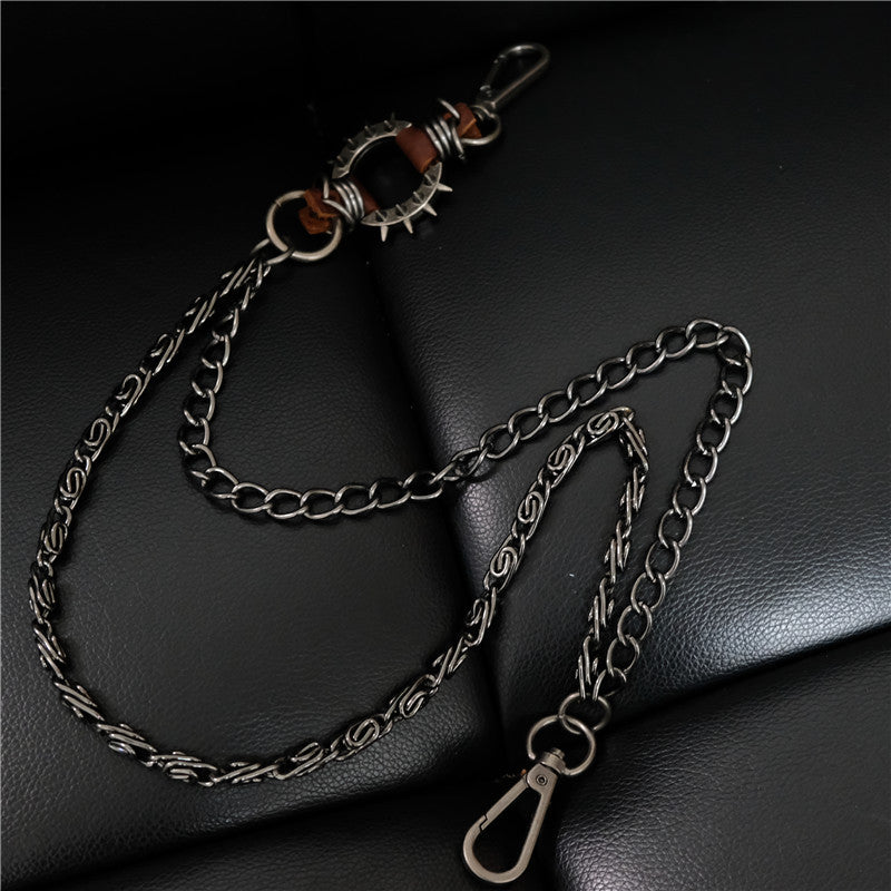 Badass Punk Mens Double Long Biker Wallet CHain Pants CHain Wallet Chain For Men - iwalletsmen