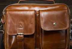 Leather Mens Briefcase Messenger Bag Business Handbag Shoulder Bags for Men - iwalletsmen
