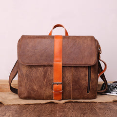 Cool Brown Leather Men's Messenger Bag Handbag Backpack Briefcase For Men - iwalletsmen